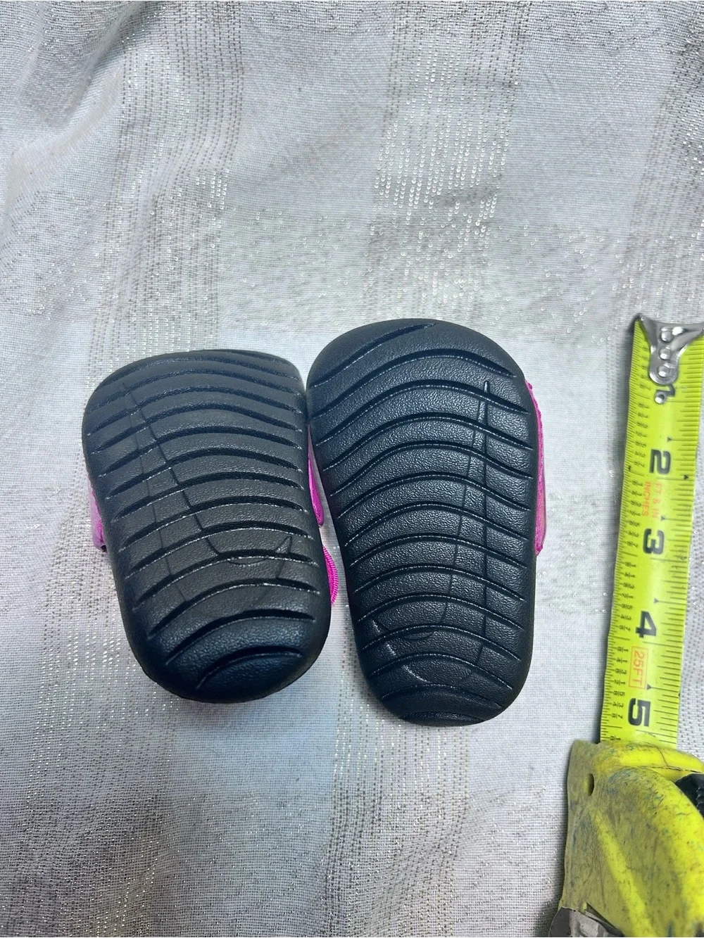 Nike Kids Pink and Black Slide Sandals